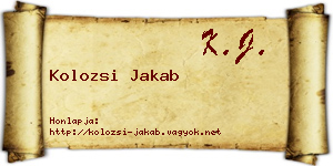 Kolozsi Jakab névjegykártya